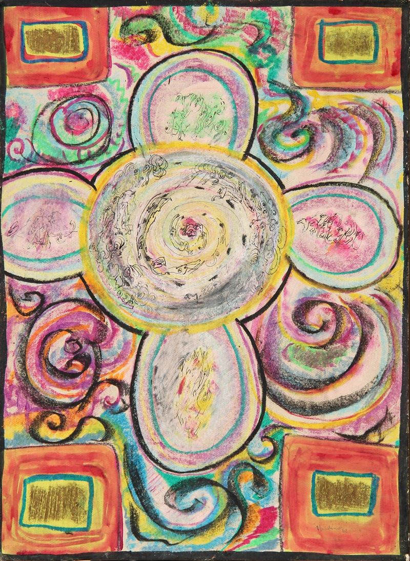 Enrico Ragni : Senza titolo  - olio su tavola - Auction Arte Moderna e Contemporanea Time&Live - Cms Thetis per Casa d'Aste