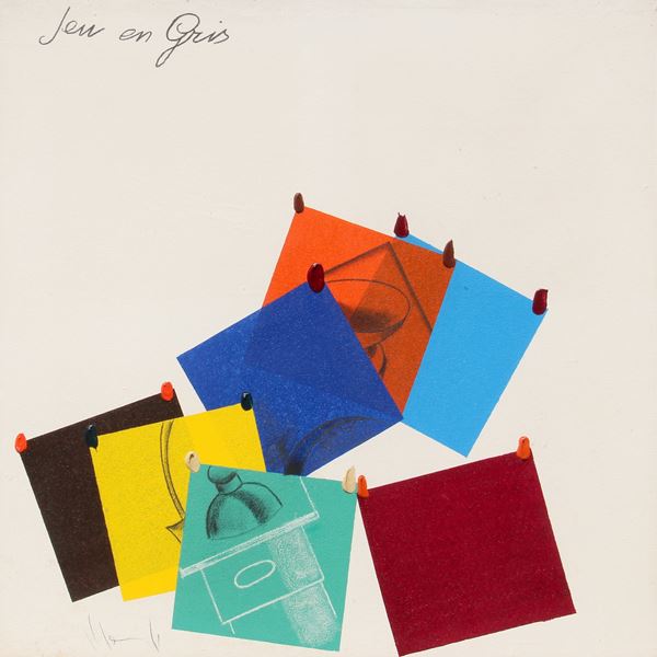 Jeu en gris  (1958)  - olio su cartone - Auction Arte Moderna e Contemporanea Time&Live  [..]