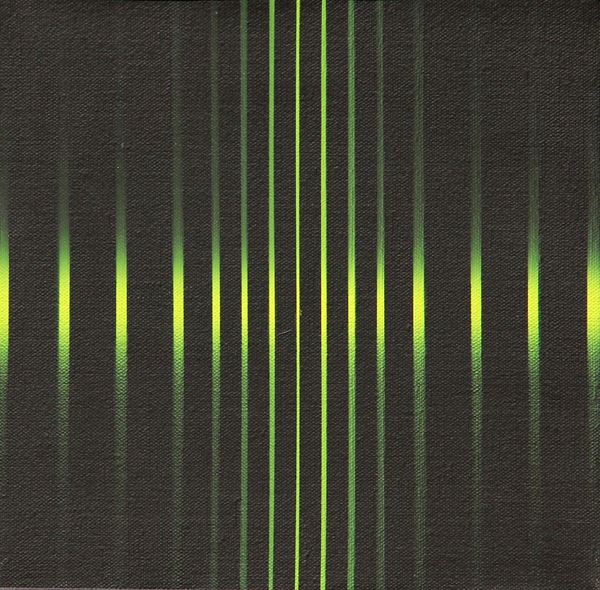 Luce vibrazione: nero-giallo  (1964)  - olio su cartone applicato su tavola - Auction  [..]